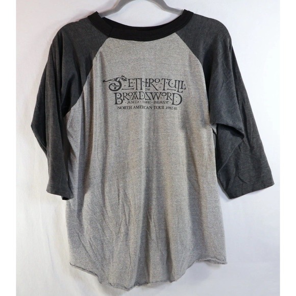VTG 80s JETHRO TULL BROADSWORD AND THE BEAST TOUR 1982 ROCK T-Shirt 42" Chest - Picture 8 of 11